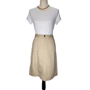 Kate Hill. Vintage, Khaki Knee-Length Skirt. Size 8P